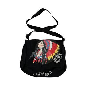 Vintage Ed Hardy Messenger Crossbody Bag